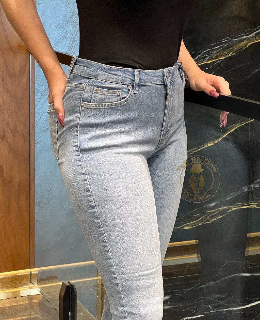 شلوار جین زنانه فیت بزرگ LACARINO-ALISSA-90cm